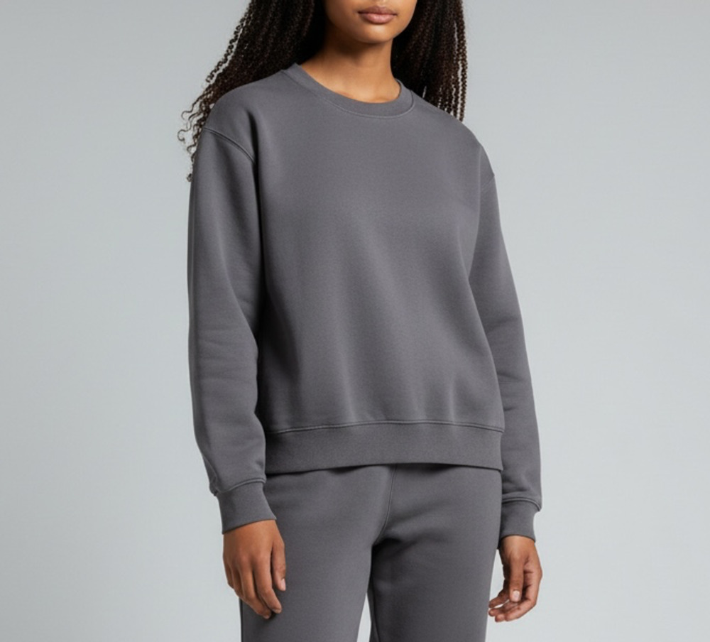 Skims Blue Grey Oversized Crew Neck Sweater SZ S